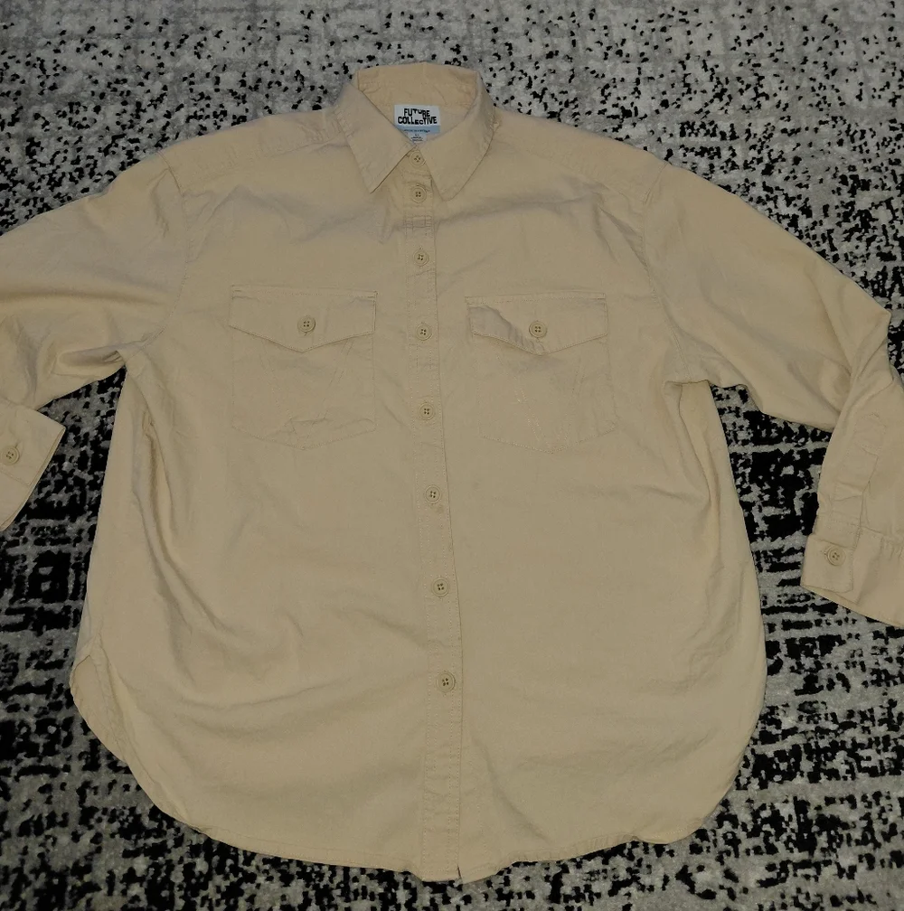 Future Collective x Reese Blutstein Tan Oversized Western Shirt XS Limited Ed - Picture 6 of 13